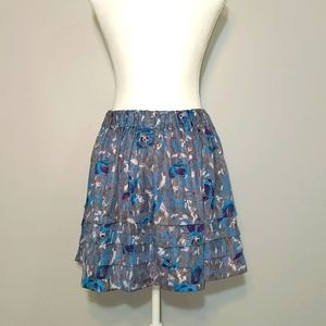 Elastic Tiered Print Skirt